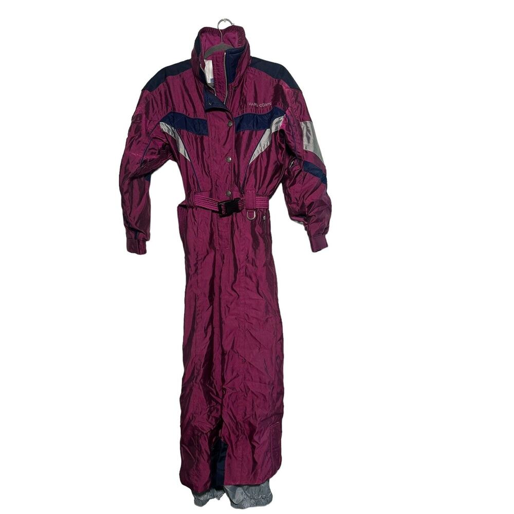 Vintage Women's Hard Corps Berry Colored Snow Jumpsuit Size XS